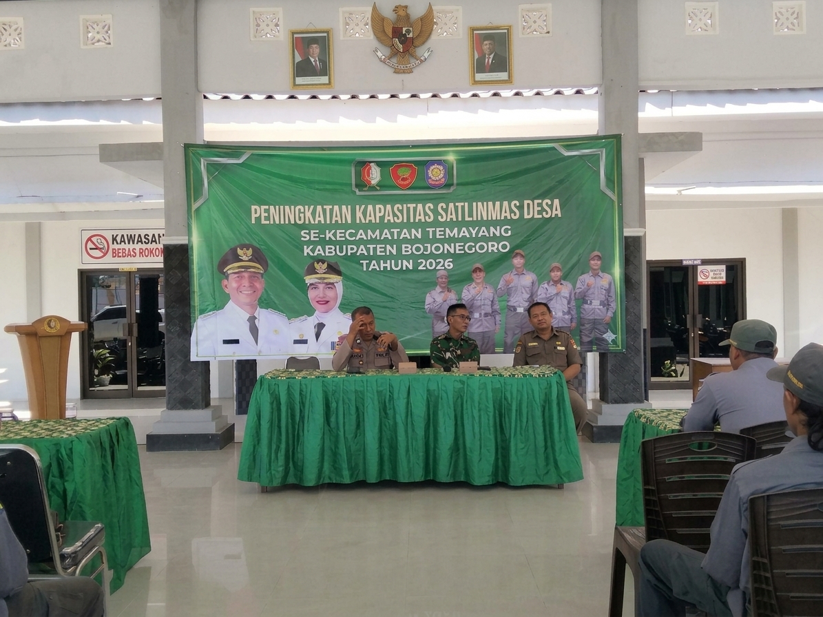 Tingkatkan Kesiapsiagaan, Kecamatan Temayang Gelar Peningkatan Kapasitas Satlinmas Desa